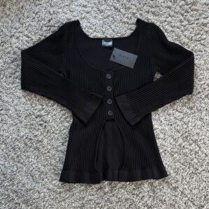 BLVCK Paris Black Ribbed Top